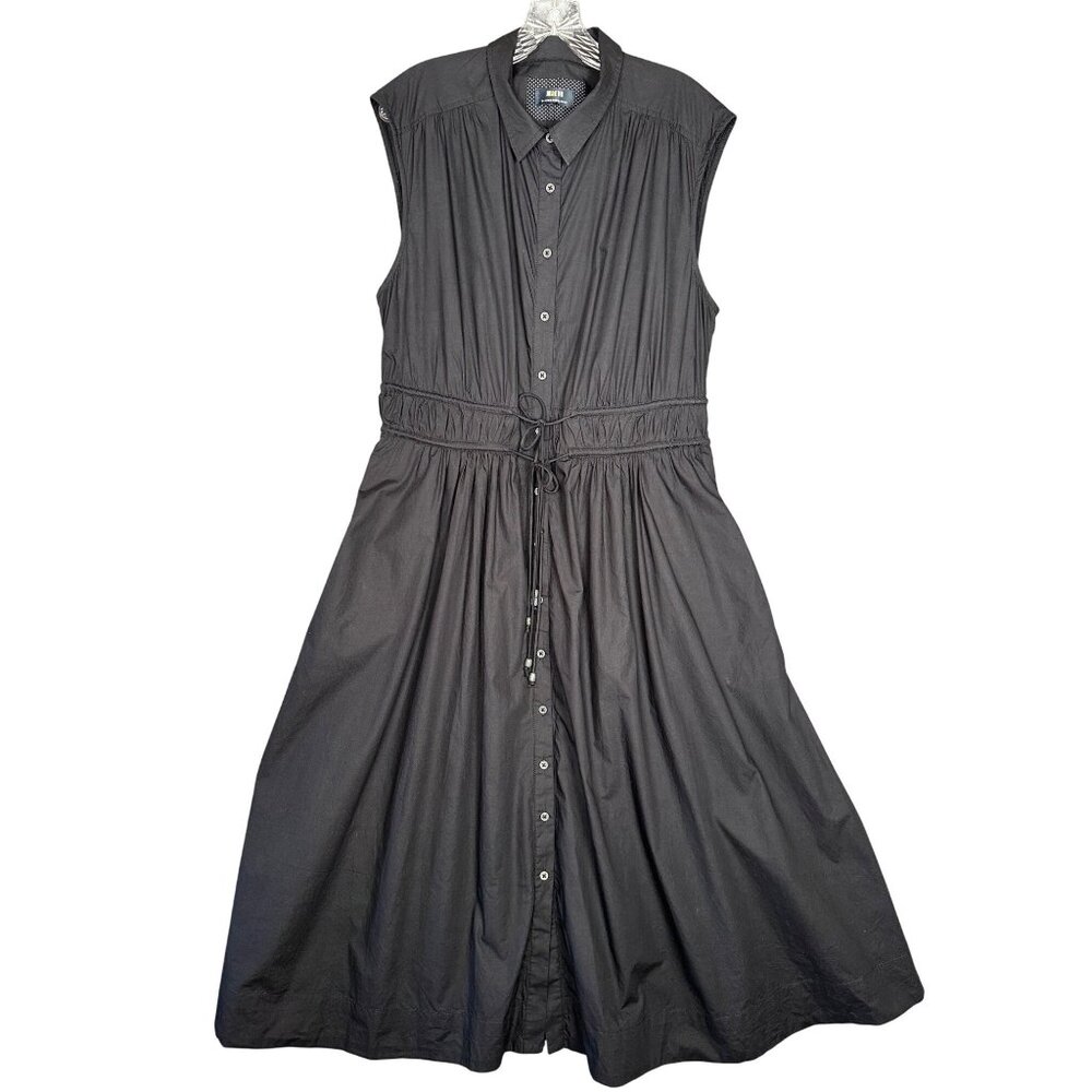 Anthropologie Maeve Midi Dress Size XL 16/18 Black Preppy Cotton Old Money Class - Picture 2 of 11